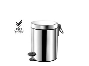 Inox kosz 5L na śmieci łazienkowy z łagodnym opuszczaniem