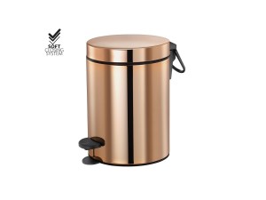 Rose gold 24K półmat kosz 3L na śmieci łazienkowy z łagodnym opuszczaniem