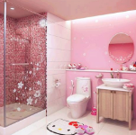 Jak urządzić łazienkę dla dziewczynki różowe akcesoria łazienkowe